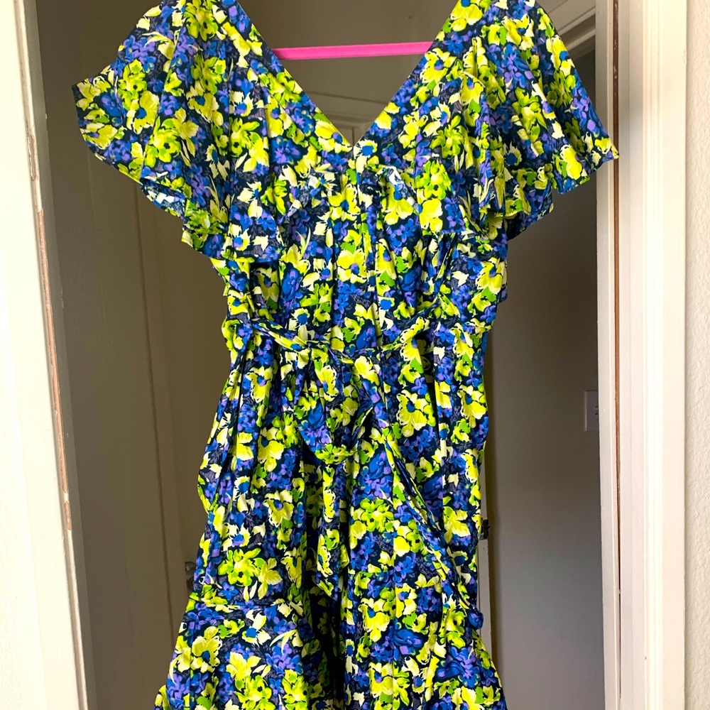 Cotton Ruffle Mini Sundress in Floral Print